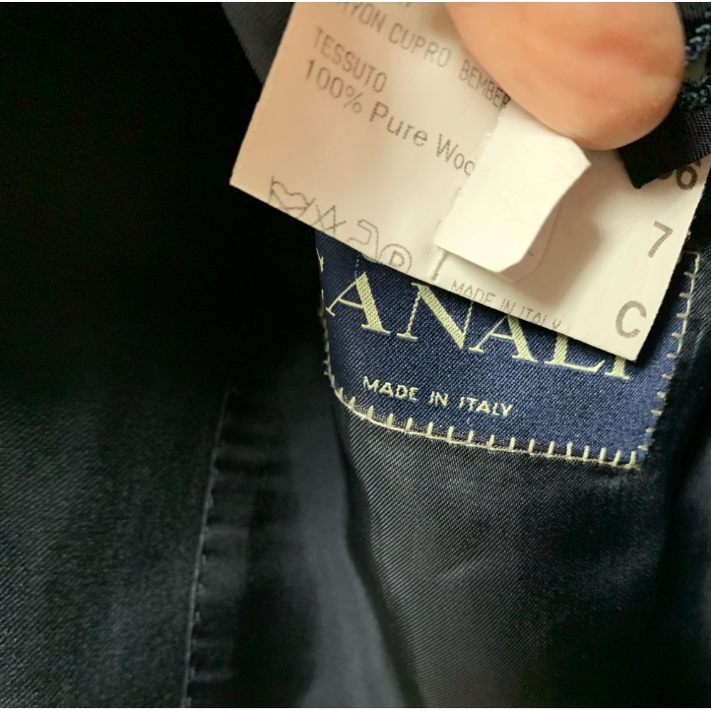 Canali Navy Wool Mitchells Westport Sport Coat Italy Size 48 R - Picture 8 of 10